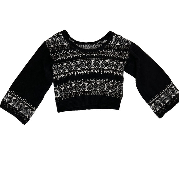 Sam Edelman Cropped Sweater Womens Medium Wide Sleeve Quiet Luxury Winter Chic - Picture 3 of 5